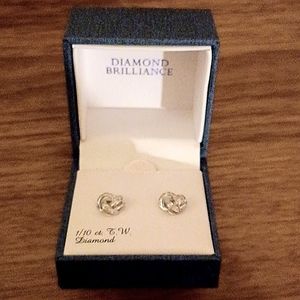 Fancy silver diamond studs